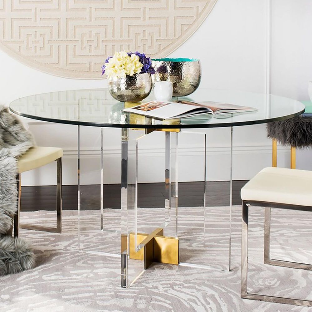 Safavieh Xevera 42" Dining Table in Brass, , large