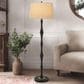 Cal Lighting Salter Cohoes Floor Lamp in Matte Black and Antique Brass, , large
