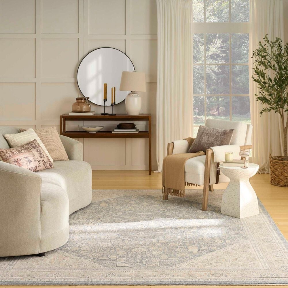 Nourison Retreat Ivory and Blue 7'10" x 10' Area Rug, , large