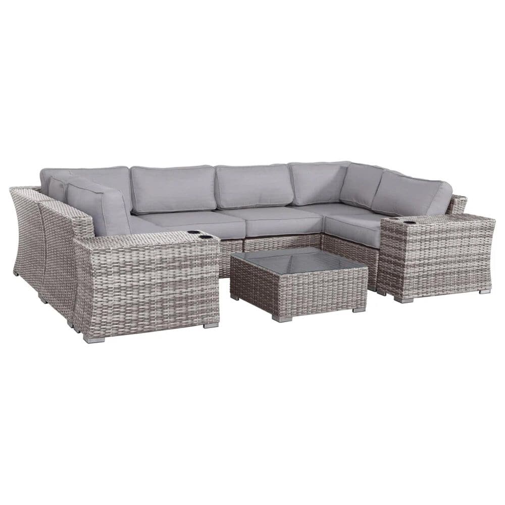 Hearth and Haven 7-Piece Outdoor Sectional Set in Gray, , large