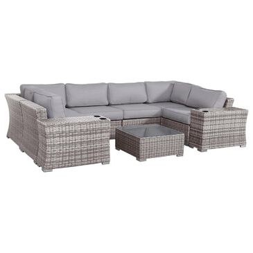 Hearth and Haven 7-Piece Outdoor Sectional Set in Gray, , large