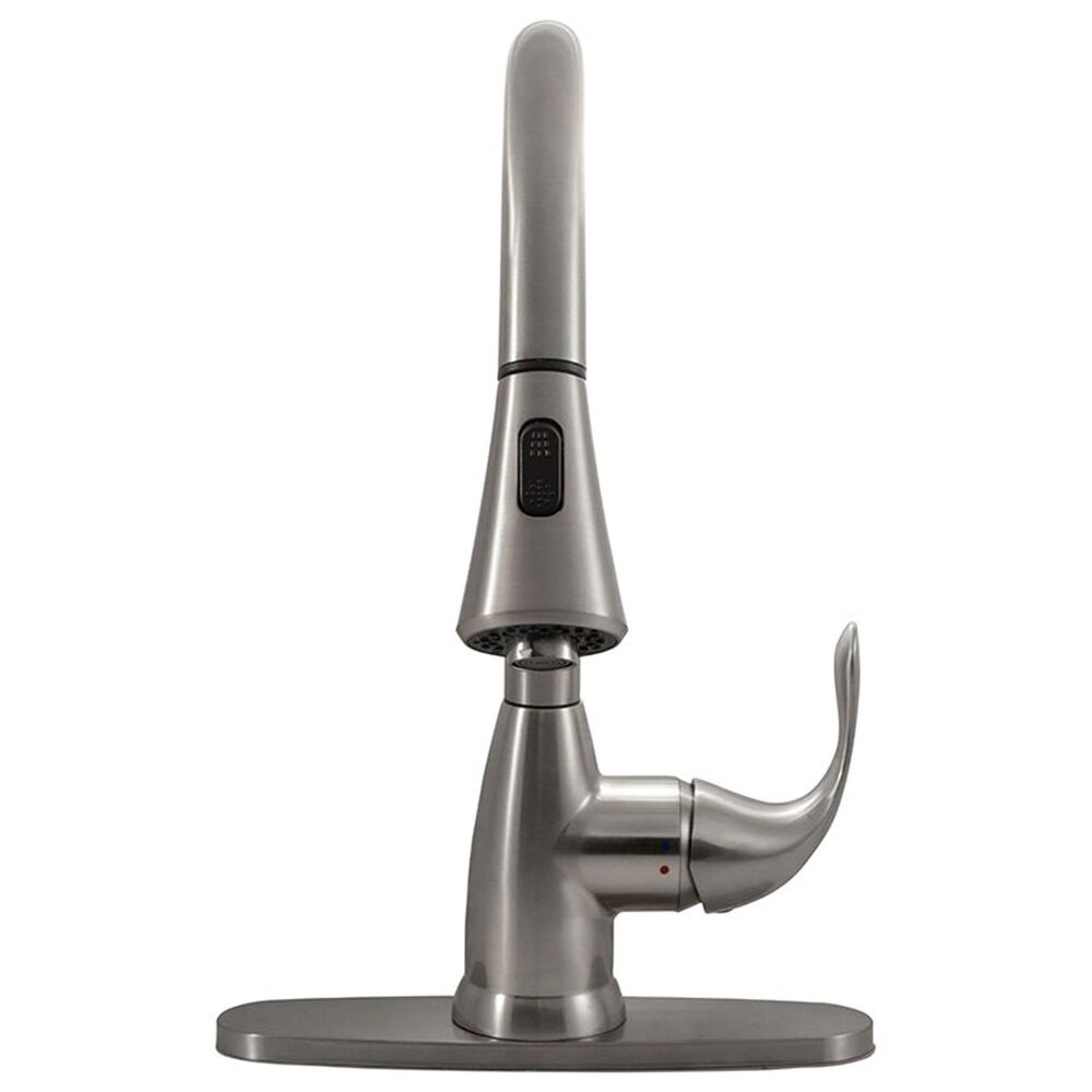 MS International AcquaLuxe Curved Pull-Down Sprayer Kitchen Sink Faucet in Nickel Brushed, , large