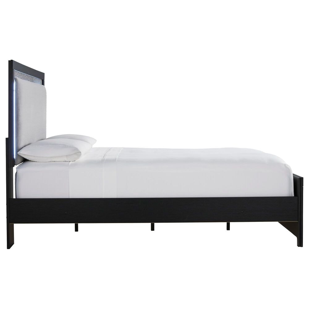 Ashley Maeling 4 Piece Queen Panel Bedroom Set in Matte Black, , large
