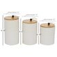 Maple and Jade Country Cottage Decorative Jar in White and Brown (Set of 3), , large
