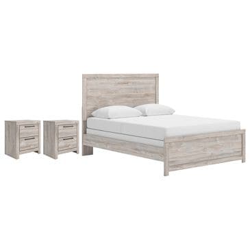 Ashley Broachmyn Queen Bed with Two Nightstands in Light Gray, , large
