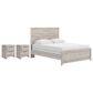 Ashley Broachmyn Queen Bed with Two Nightstands in Light Gray, , large