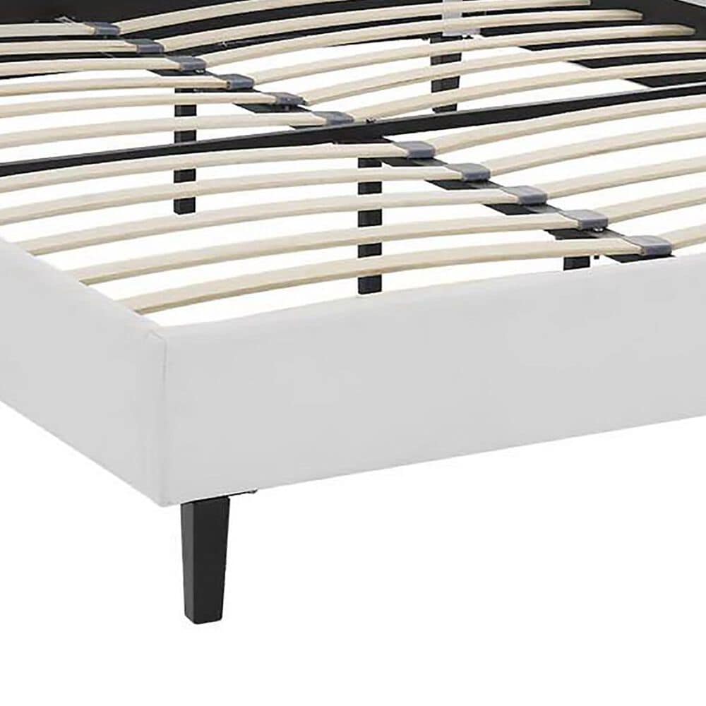 Modway Linnea Faux Leather Queen Platform Bed in White, , large
