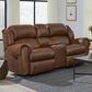 HomeStretch Laredo Manual Loveseat with Console in Stetson Cognac, , large