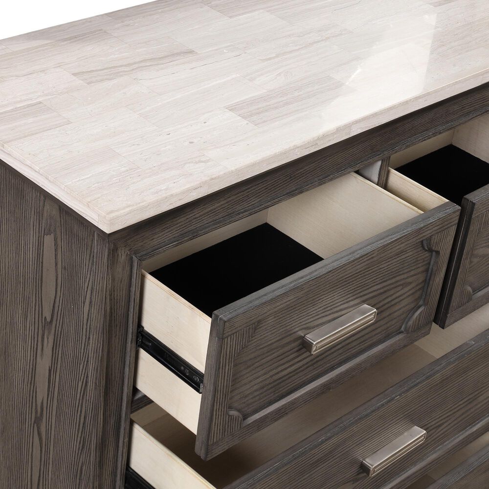 New Heritage Design Lisbon 7-Drawer Dresser in Gray and White, , large