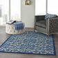 Nourison Aloha Damask 5"3" x 7"5" Grey and Blue Indoor/Outdoor Area Rug, , large