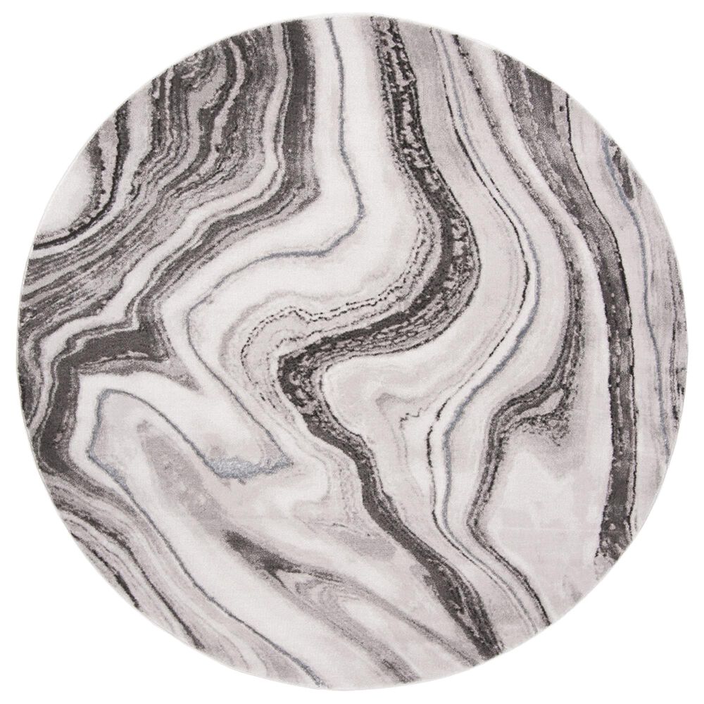 Safavieh Craft CFT819G 4" Round Grey and Silver Area Rug, , large