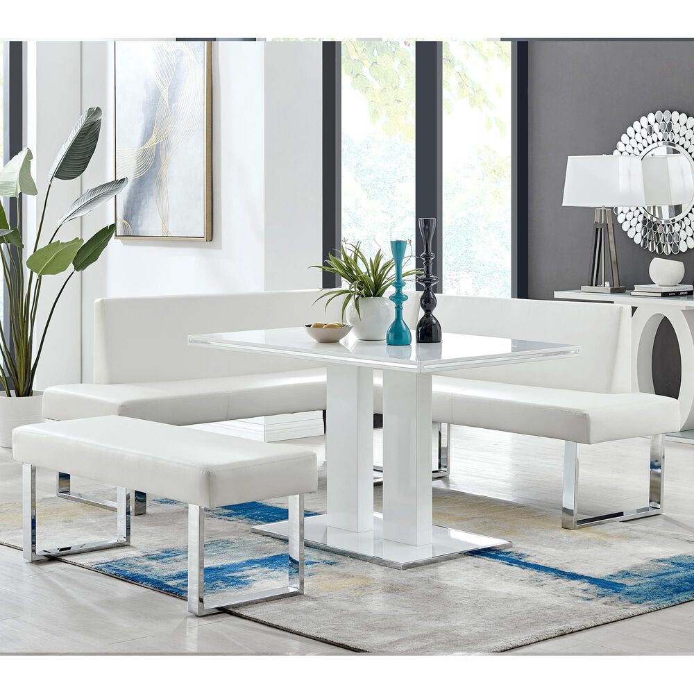 Blue River Amanda 3-Piece Dining Set in White, , large