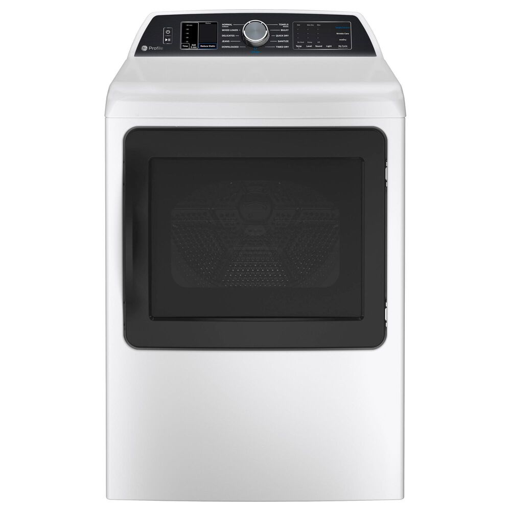 GE Profile 5.3 Cu. Ft. Top Load Washer with Agitator and 7.4 Cu. Ft. Smart Gas Dryer with Sanitize Cycle and Sensor Dry in White, , large