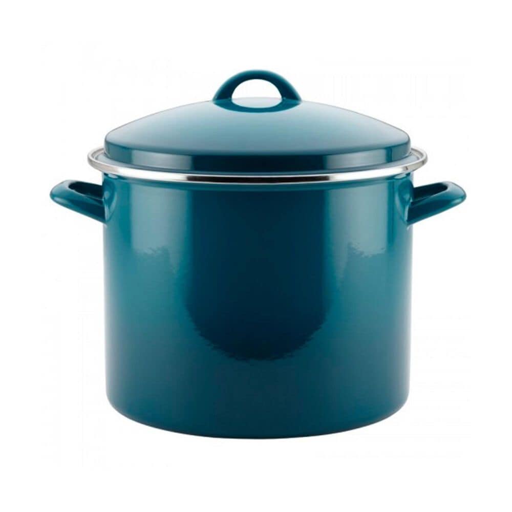 Rachael Ray 12 Quart Enamel on Steel Covered Stockpot in Marine Blue, , large