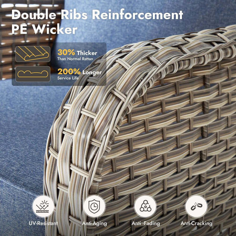 HOMLUX 9-Piece Modular Patio Conversation Set in Dark Blue, , large