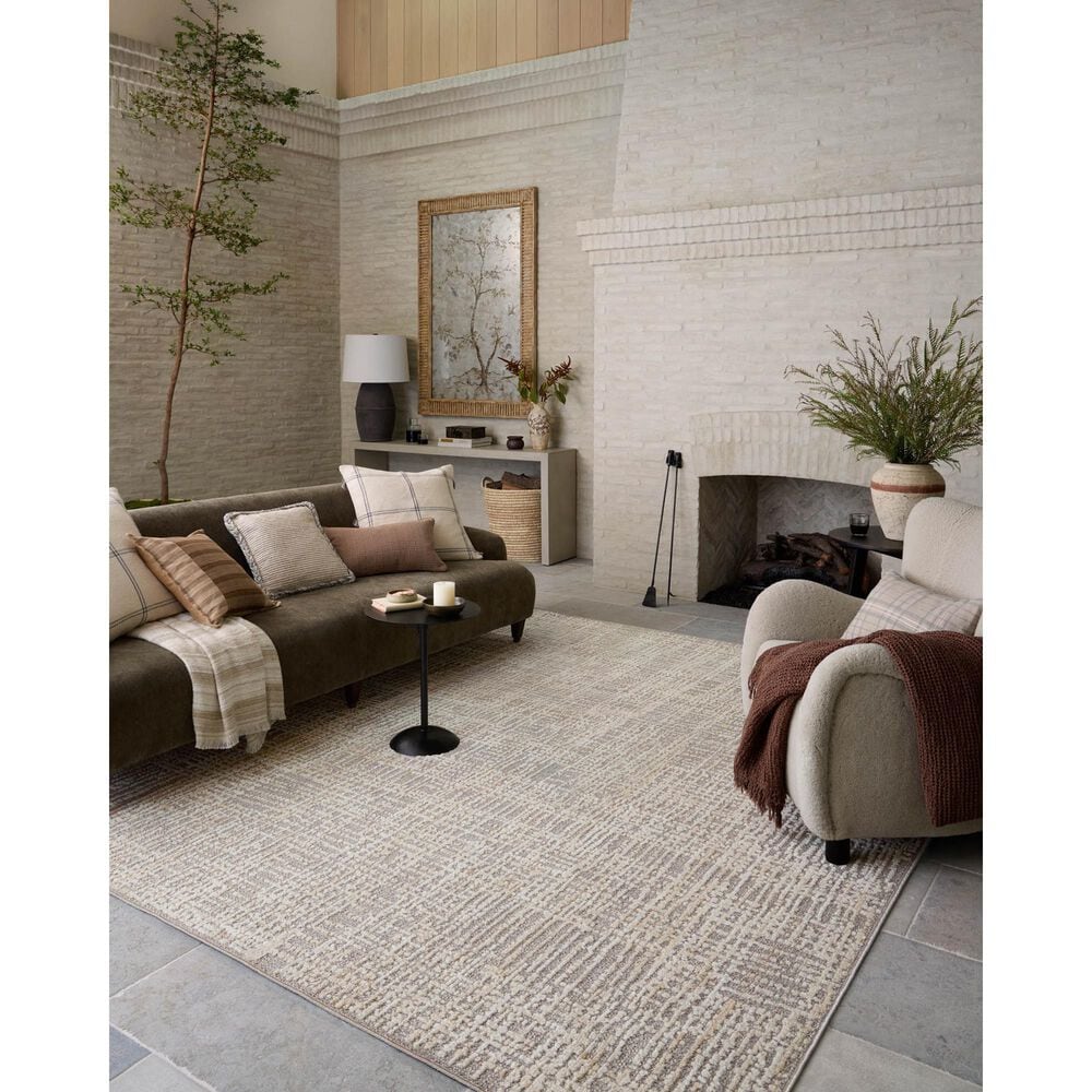 Amber Lewis x Loloi Bexley Natural and Dove 4' x 6' Area Rug, , large