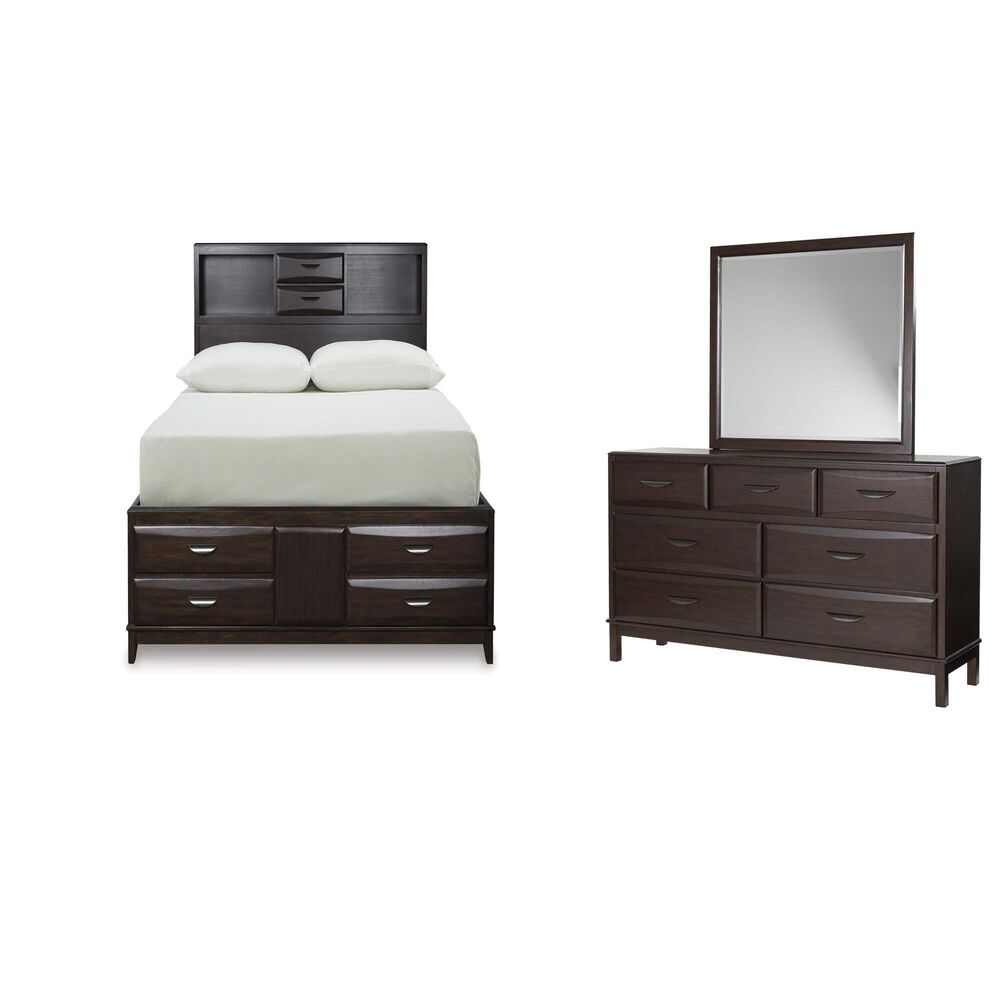 Ashley Vanmore 3-Piece Full Storage Bedroom Set in Dark Brown, , large