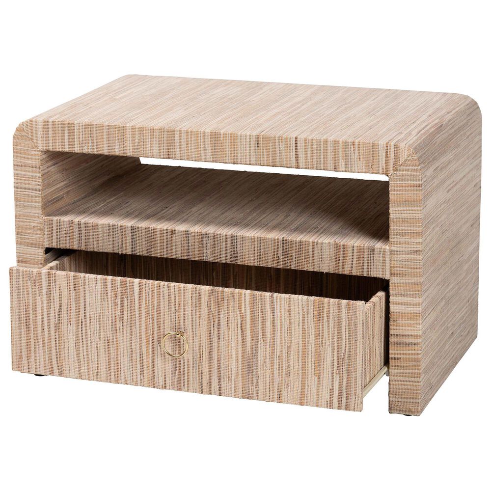 Baxton Studio Hannah 1-Drawer Nightstand in Natural, , large