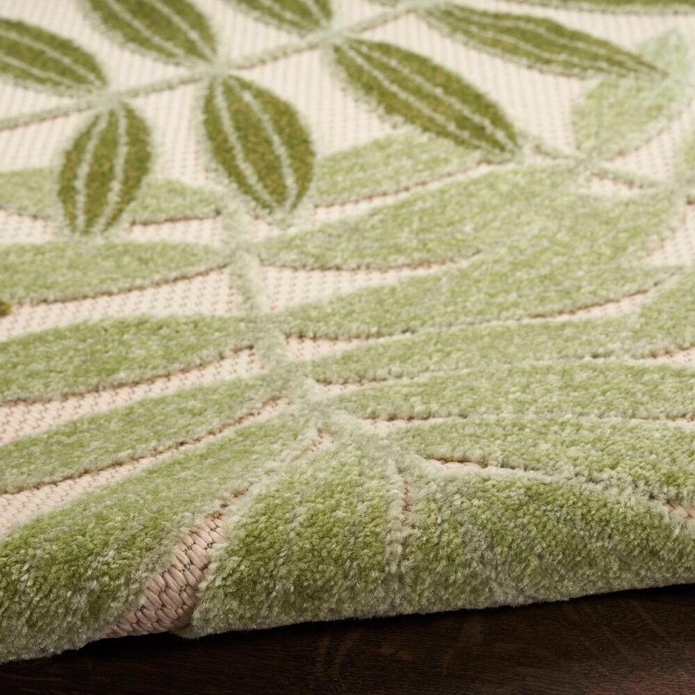 Nourison Aloha ALH18 2&#39;3&quot; x 8&#39; Ivory and Green Indoor/Outdoor Runner, , large