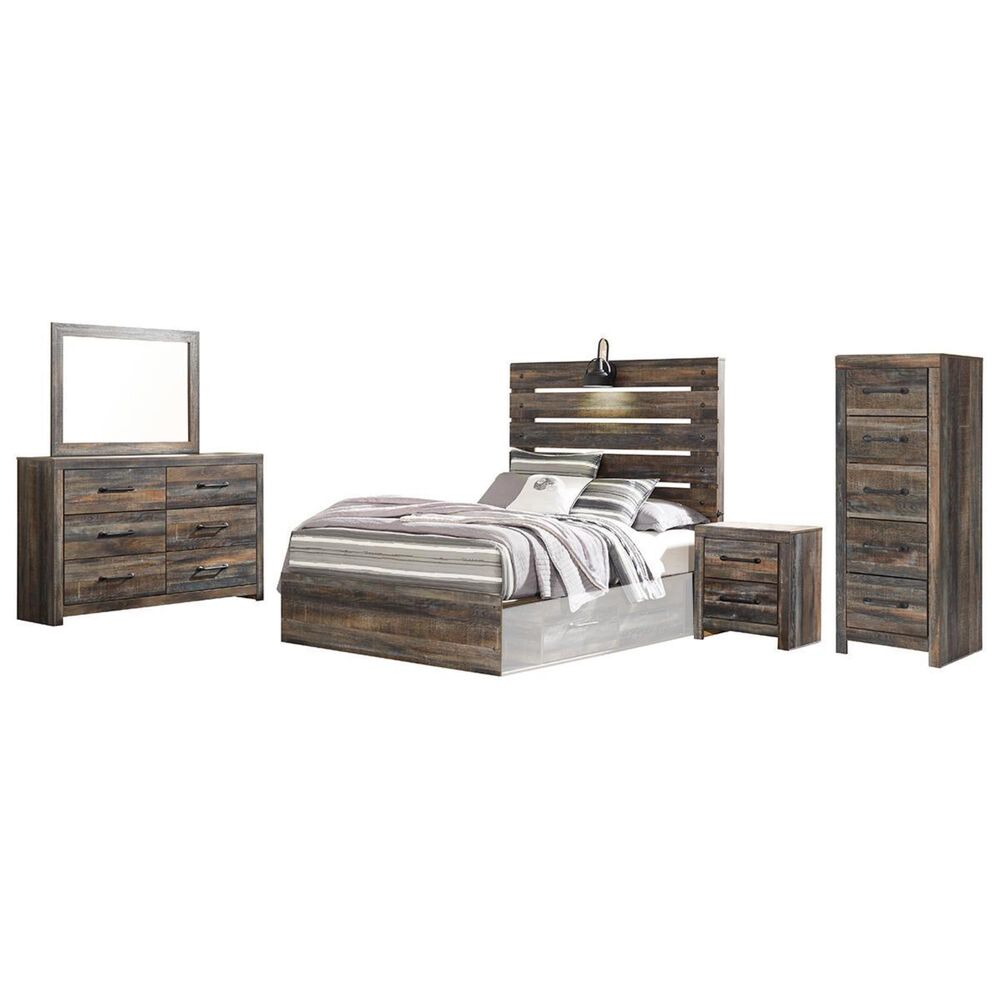 Ashley Drystan 5 Piece Full Panel Bed Set in Rustic Brown, , large