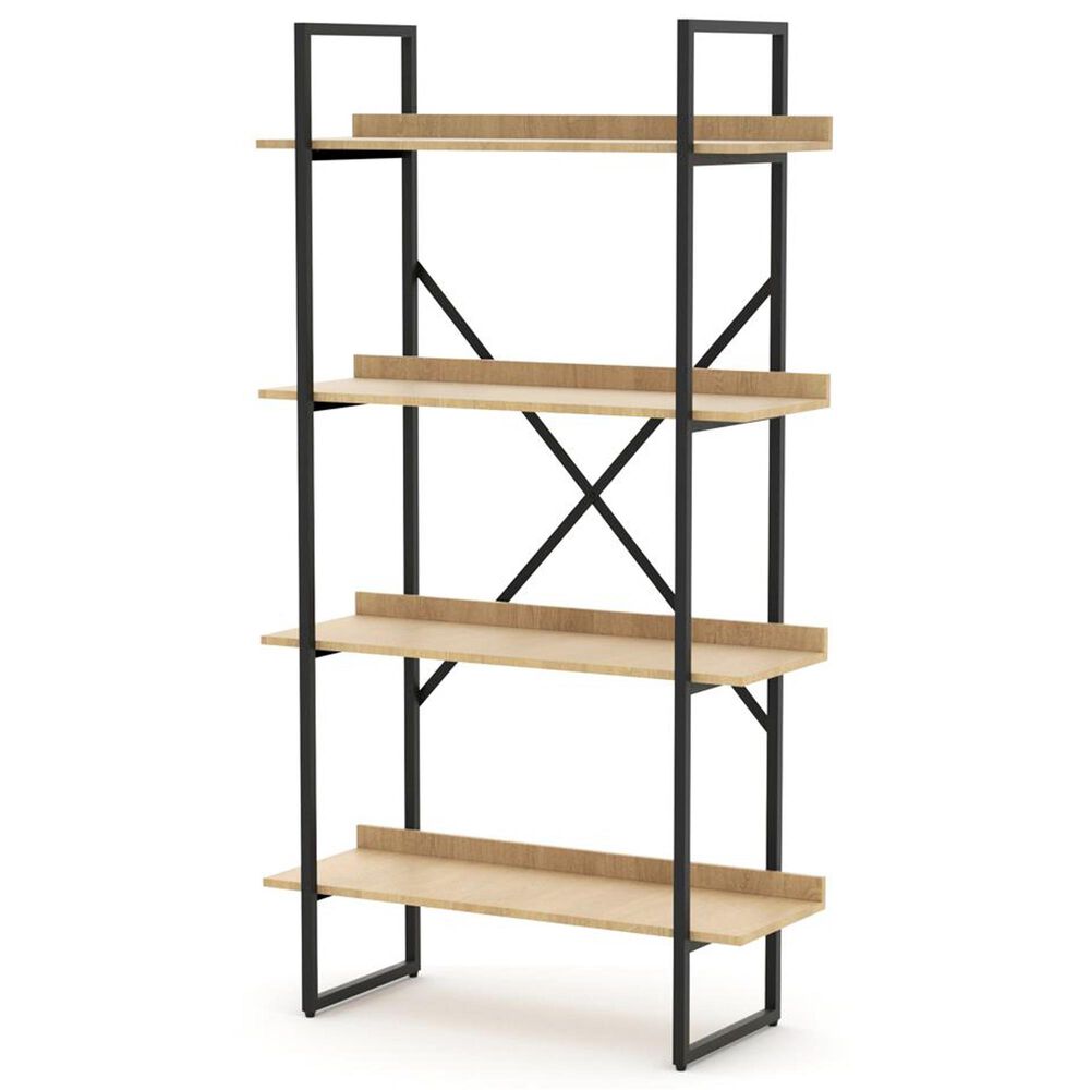 RST Brands Emery 4 Tier Shelf in Black and Natural, , large