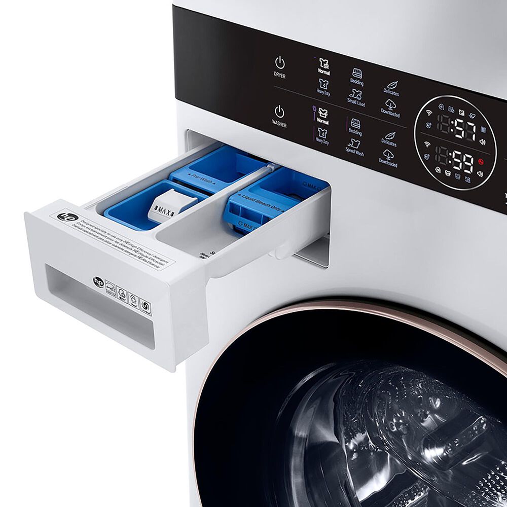 LG WashTower 4.5 Cu. Ft. Washer and 7.4 Cu. Ft. Gas Dryer in White, , large
