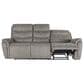 New Heritage Design Kamari Manual Reclining Sofa in Gray, , large
