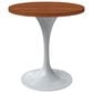 Leisuremod LeisureMod Verve Collection 27 Round Dining Table, White Base with Cognac Brown MDF Top, , large