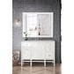 James Martin Vanities Addison 48" Single Bathroom Vanity in Glossy White with 3 cm Victorian Silver Quartz Top and Rectangular Sink, , large