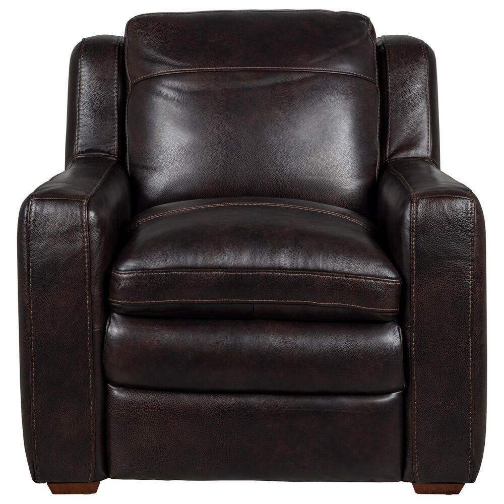 Bordeaux & Co Leather Accent Chair in Berlin Dark Brown, , large