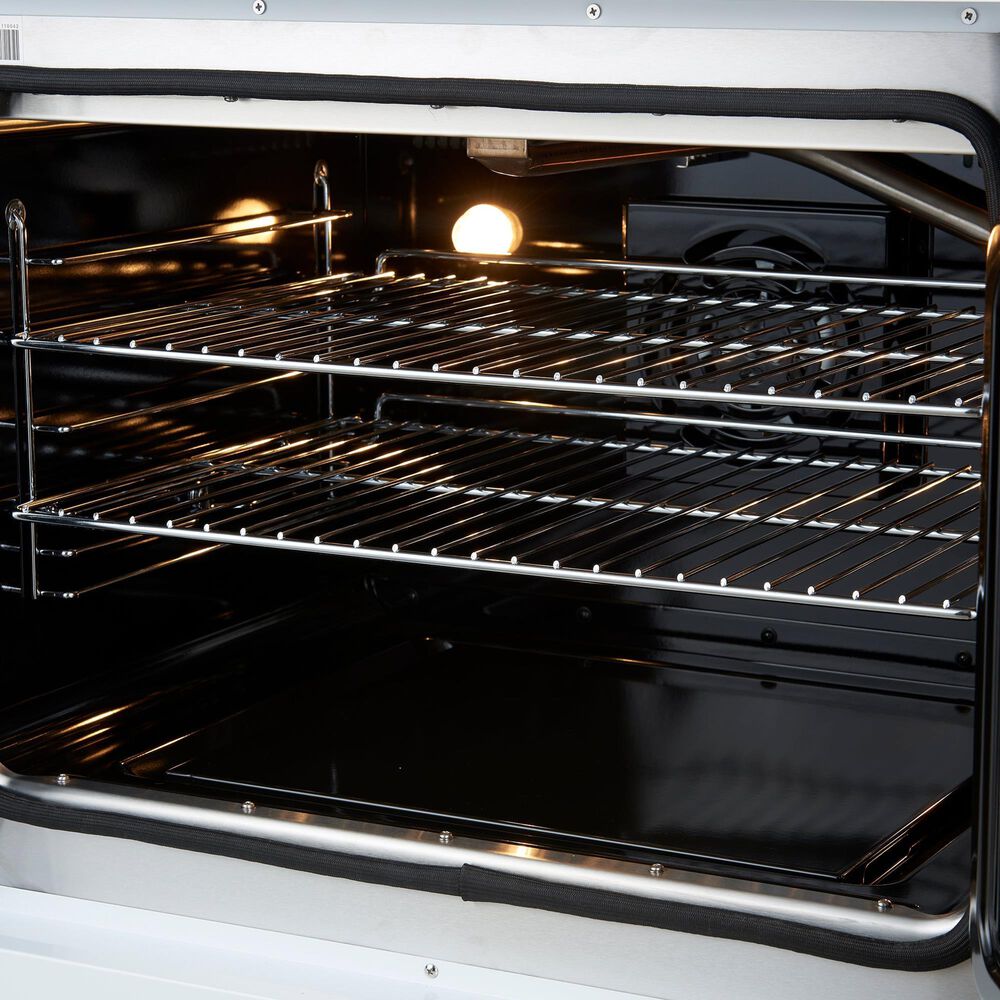Forno Galiano 30" Freestanding French Door Dual Fuel Range in White, , large