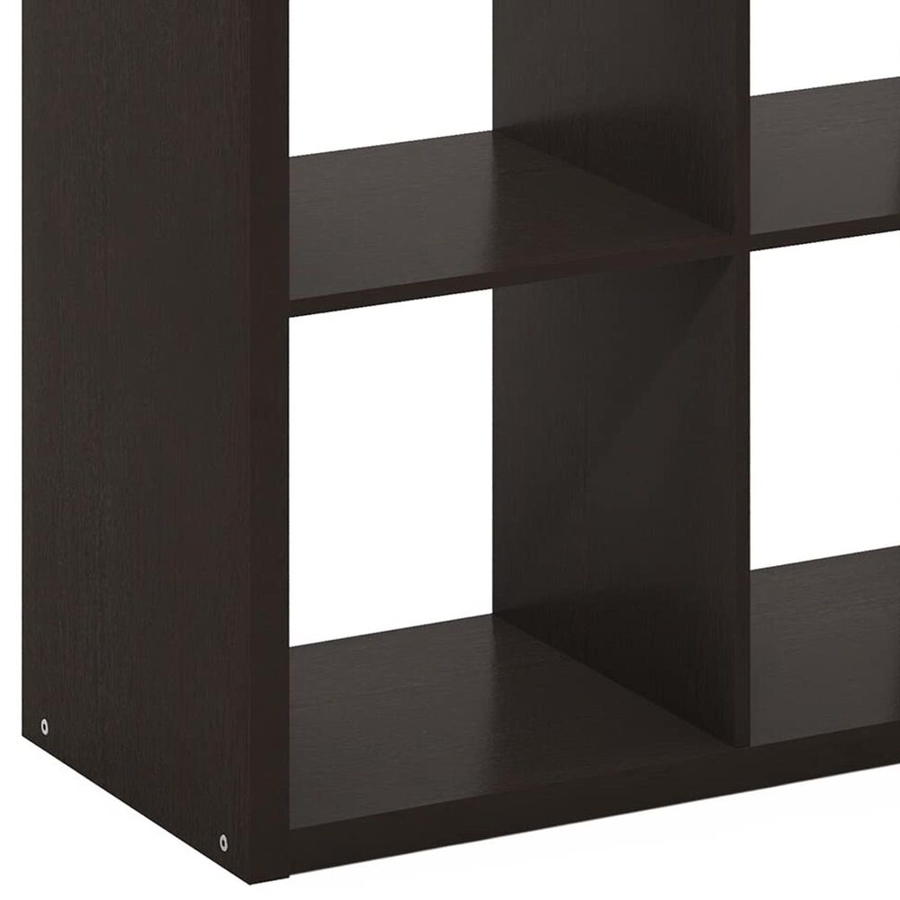 HOMLUX 6-Cube Reversible Open Back Bookshelf in Dark Oak, , large