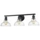Golden Lighting Carver 3-Light Bath Vanity in Black with Clear Shade, , large
