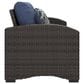 Ashley Windglow Patio Loveseat in Brown, , large