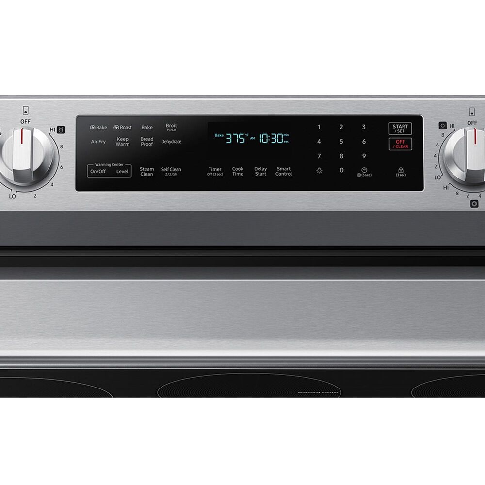 Samsung 2-Piece Kitchen Package with 6.3 Cu. Ft. Convection Freestanding Electric Range and Bespoke 2.1 Cu. Ft. Fingerprint Resistant Over-the-Range Microwave in Stainless Steel, , large