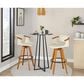Lumisource Oracle Swivel Barstool with Cream Cushion in Walnut and Black, , large