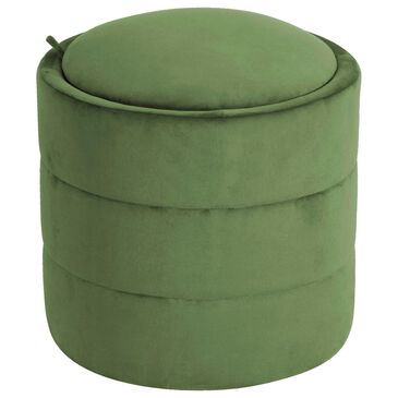 Kinfine Storage Ottoman in Forest Green Velvet, , large