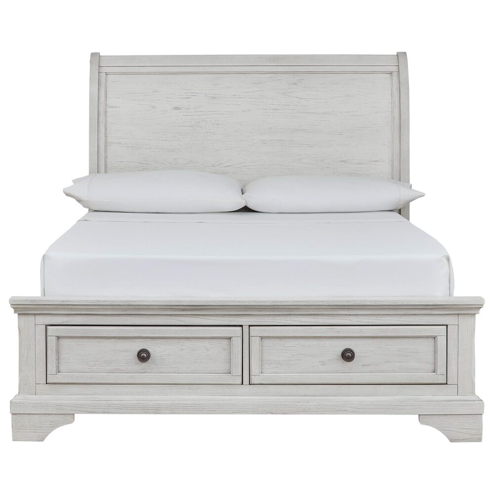 Ashley Robbinsdale 4-Piece Full Storage Bedroom Set in Antique White, , large