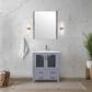 Lexora Home Volez 30" Single Bathroom Vanity in Dark Grey with 2 cm White Ceramic Top and Rectangular Sink, , large