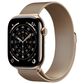 Apple Watch Series 11 (GPS+Cellular) 46mm Titanium Case with Milanese Loop - M/L in Gold and 2-Year AppleCare+, , large