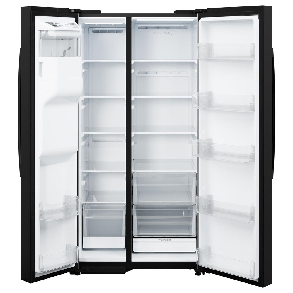 GE Appliances 24 Cu. Ft. Counter-Depth Side-By-Side Refrigerator with Extra Tall Dispenser and Energy Star in Black, , large