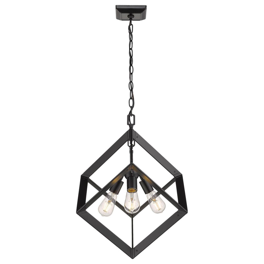 Golden Lighting Architect 3-Light Pendant in Matte Black, , large