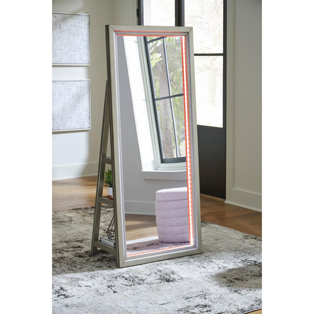 Ashley Evesen Floor Standing Mirror with Shelves in Champagne, , large