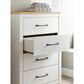 Ashley Linnocreek 4-Drawer Drawer Chest in White and Warm Brown, , large