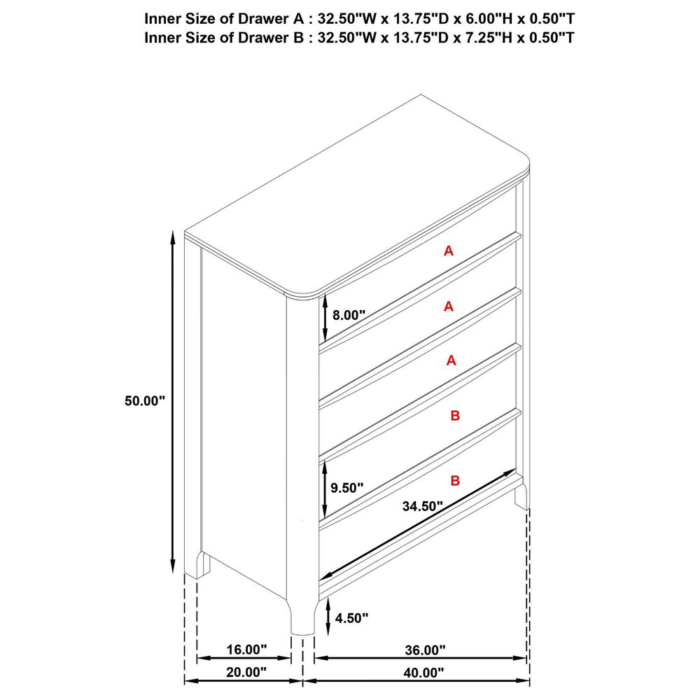 Coaster Maderia 5-Drawer Chest in Walnut, , large
