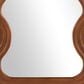 Maple and Jade 39" Wood Abstract Wavy Wall Mirror in Brown, , large