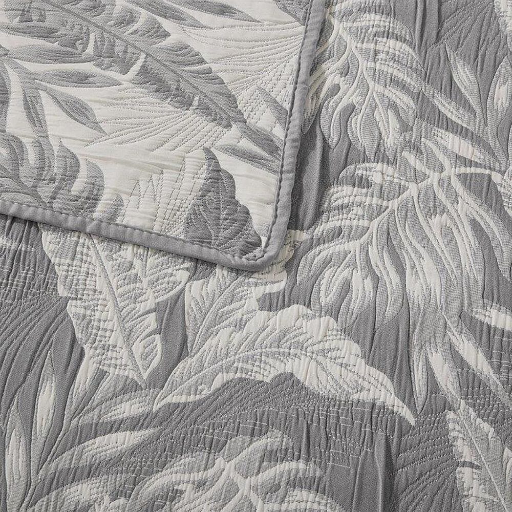 Duke Imports Virah Bella Jacquard 3-Piece Full/Queen Quilt Set in Charcoal Tropics, , large