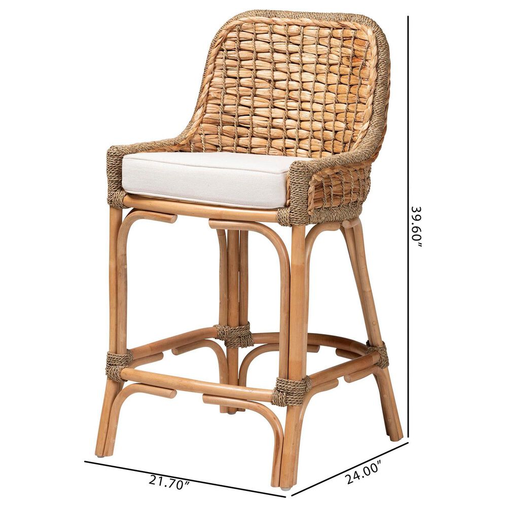 Baxton Studio Kyle Counter Stool in Natural Brown, , large