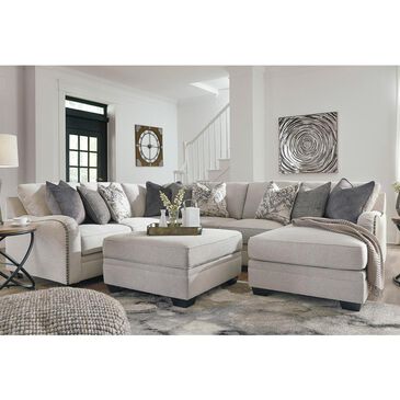 Signature Design by Ashley Dellara 4-Piece Right Facing U-Shaped Sectional and Ottoman in White, , large