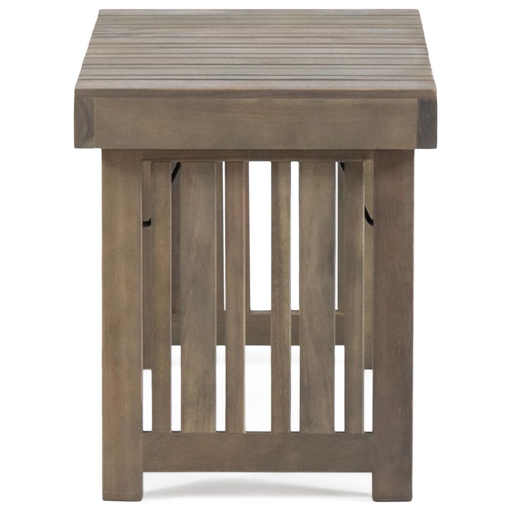 Hearth and Haven Kyoto Outdoor Folding Side Table with Slatted Top in Grey, , large